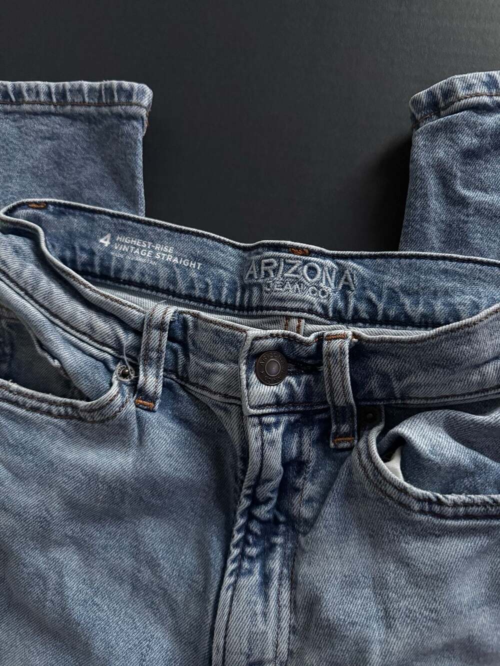 Arizona Jean Co. Highest-Rise Vintage Straight Jeans with Graphic Patches and Em - Picture 6 of 6